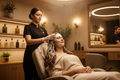 Deep hair conditioning treatment at a luxury beauty salon